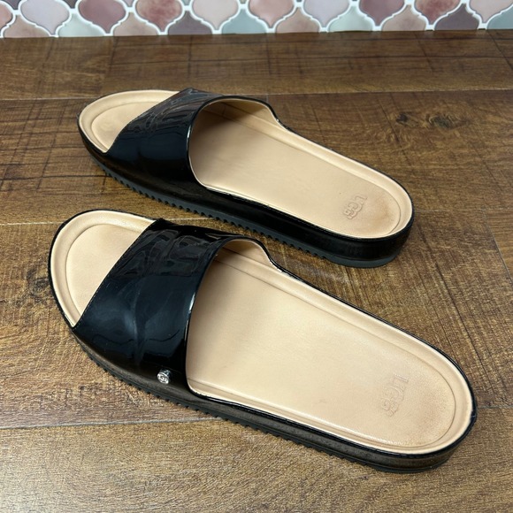 Women's Ugg Jane Black Patent Slide, Size 7.5 - Picture 6 of 14